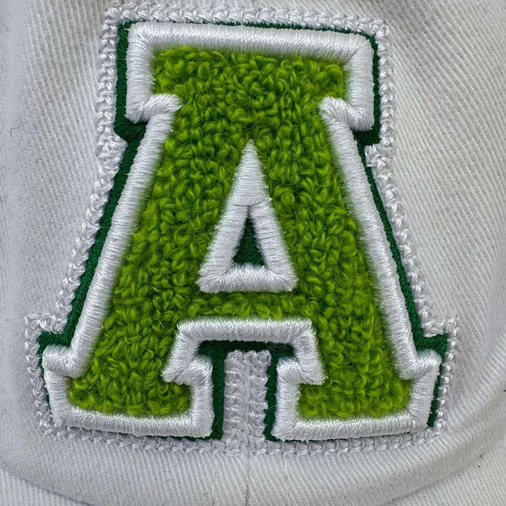 Vintage‎ Style Adidas Baseball Cap Hat White Green Letter A Adjustable One Size